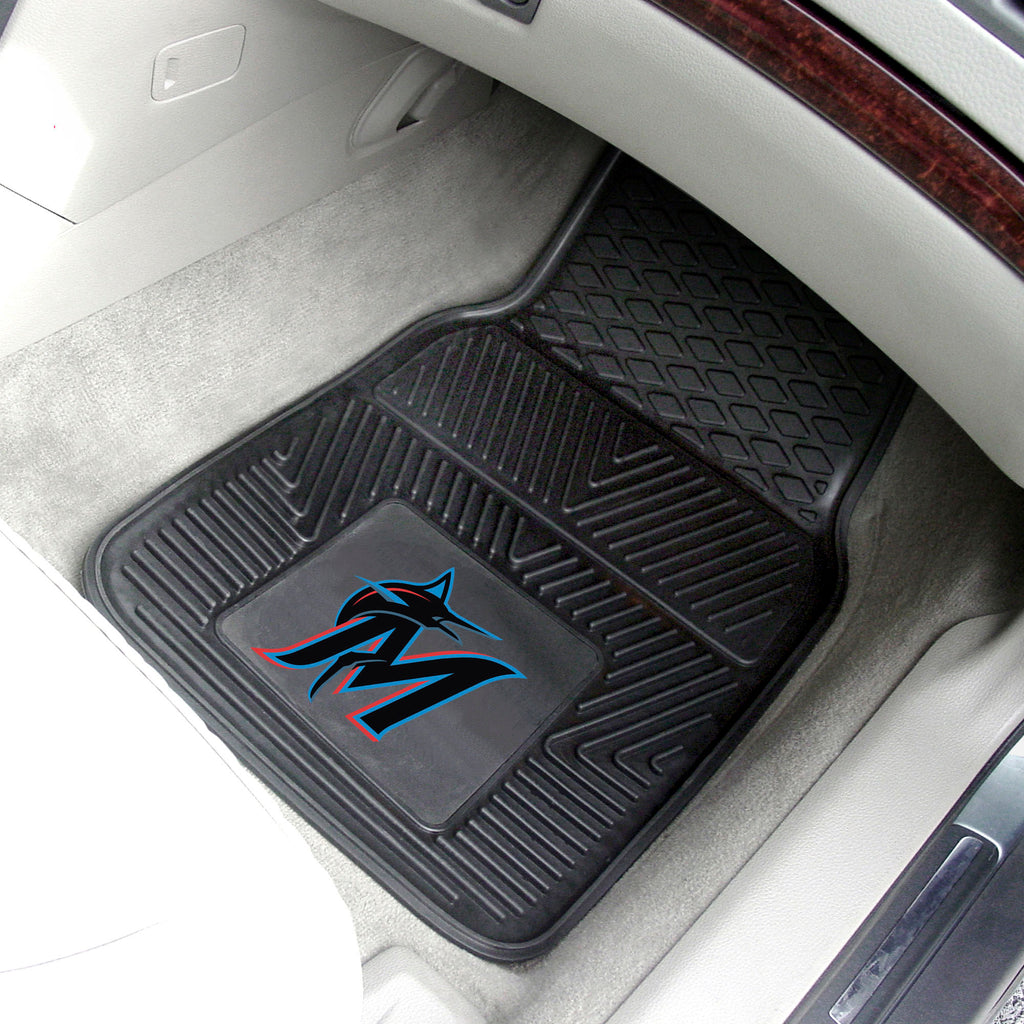 Fanmats - MLB - Miami Marlins 2-pc Vinyl Car Mat Set 17''x27''