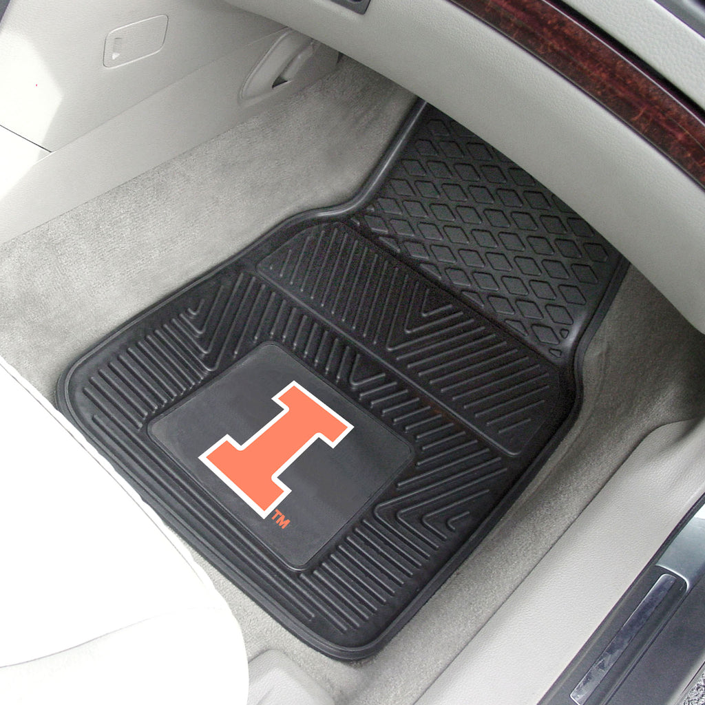 Fanmats - University of Illinois 2-pc Vinyl Car Mat Set 17''x27''