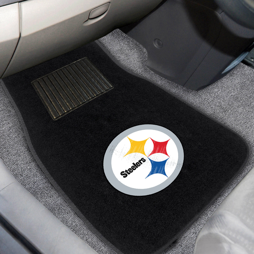Fanmats - NFL - Pittsburgh Steelers 2-pc Embroidered Car Mat Set 17''x25.5''