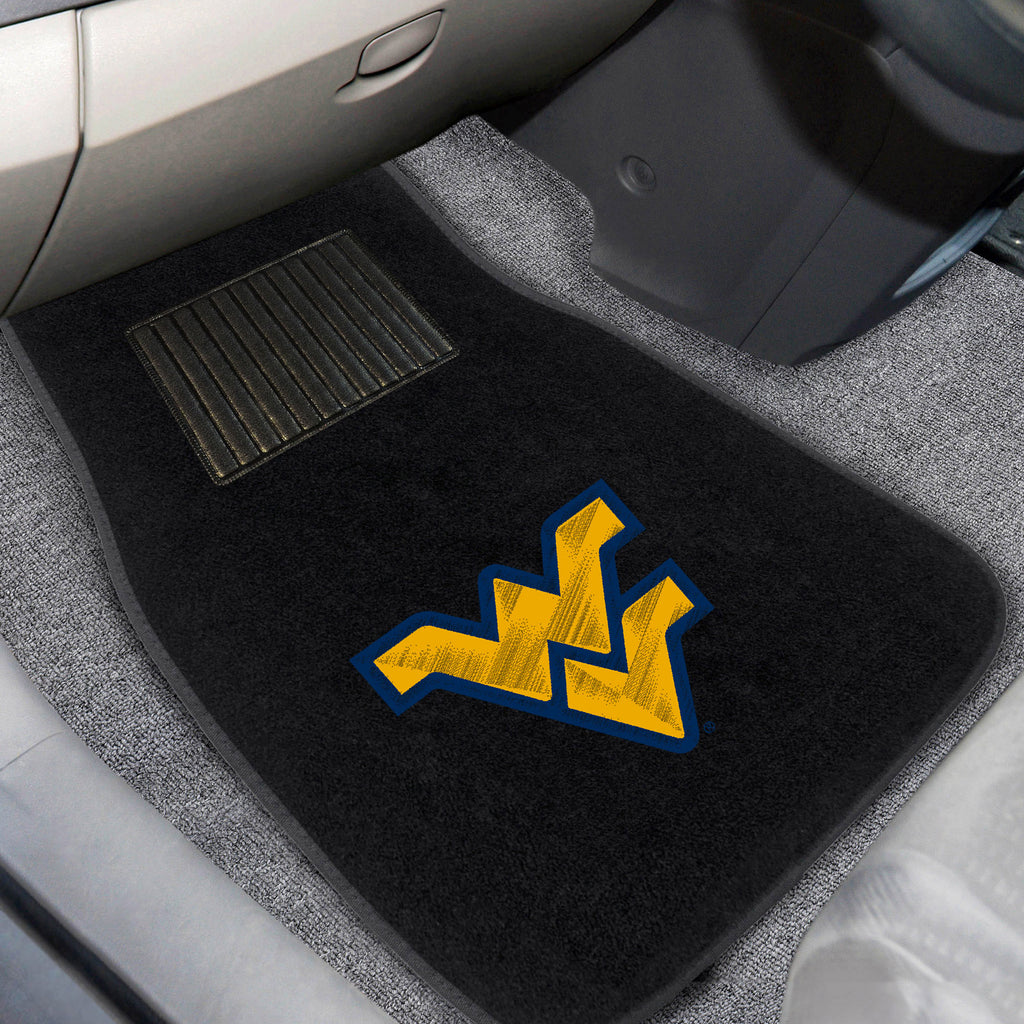 Fanmats - West Virginia University 2-pc Embroidered Car Mat Set 17''x25.5''