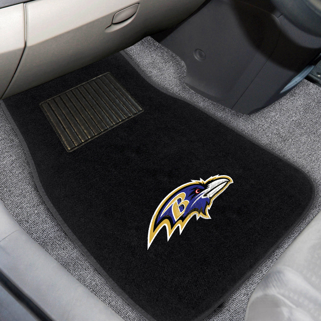 Fanmats - NFL - Baltimore Ravens 2-pc Embroidered Car Mat Set 17''x25.5''