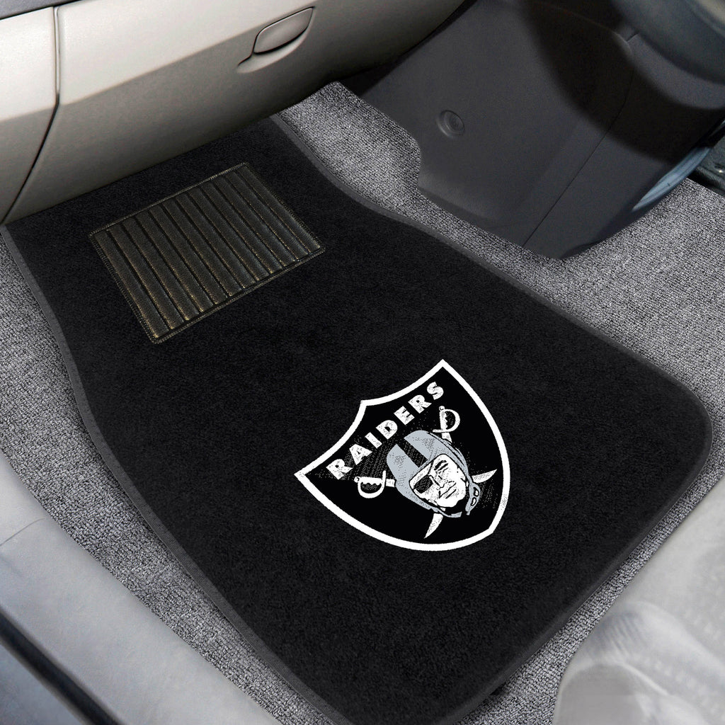 Fanmats - NFL - Oakland Raiders 2-pc Embroidered Car Mat Set 17''x25.5''