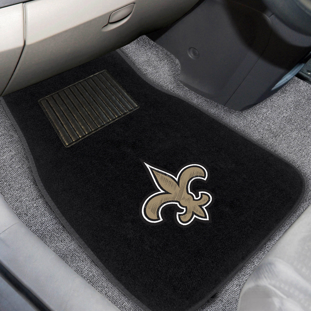 Fanmats - NFL - New Orleans Saints 2-pc Embroidered Car Mat Set 17''x25.5''