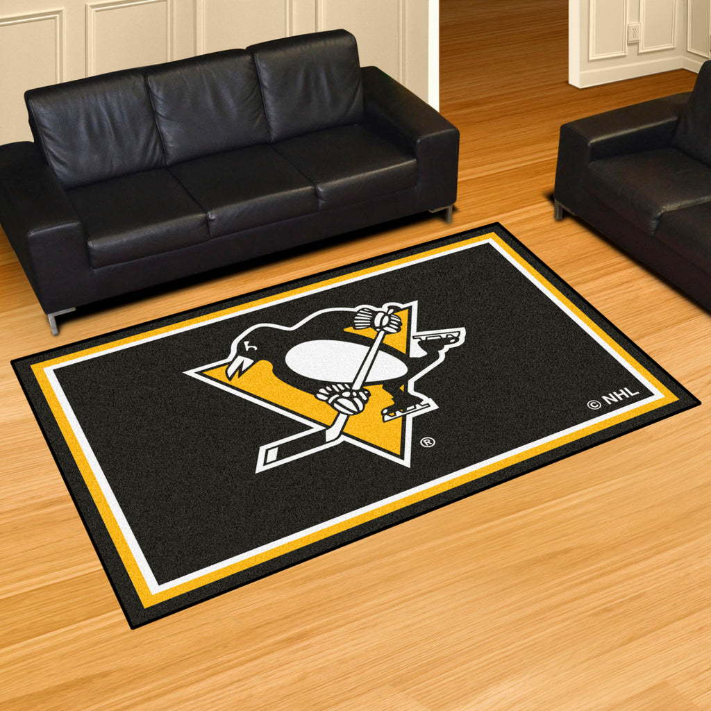 Fanmats - NHL - Pittsburgh Penguins 5x8 Rug 59.5''x88''