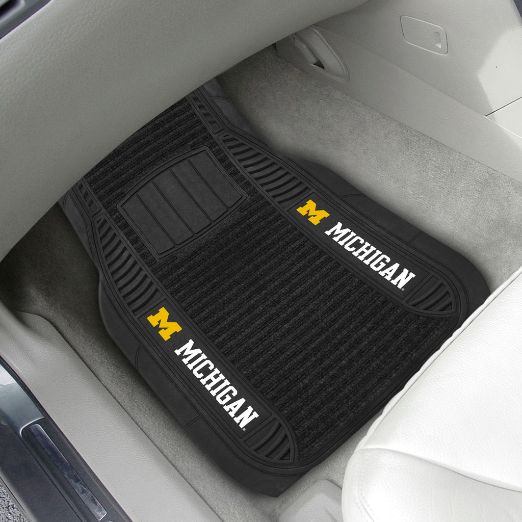 Fanmats - University of Michigan 2-pc Deluxe Car Mat Set 21''x27''