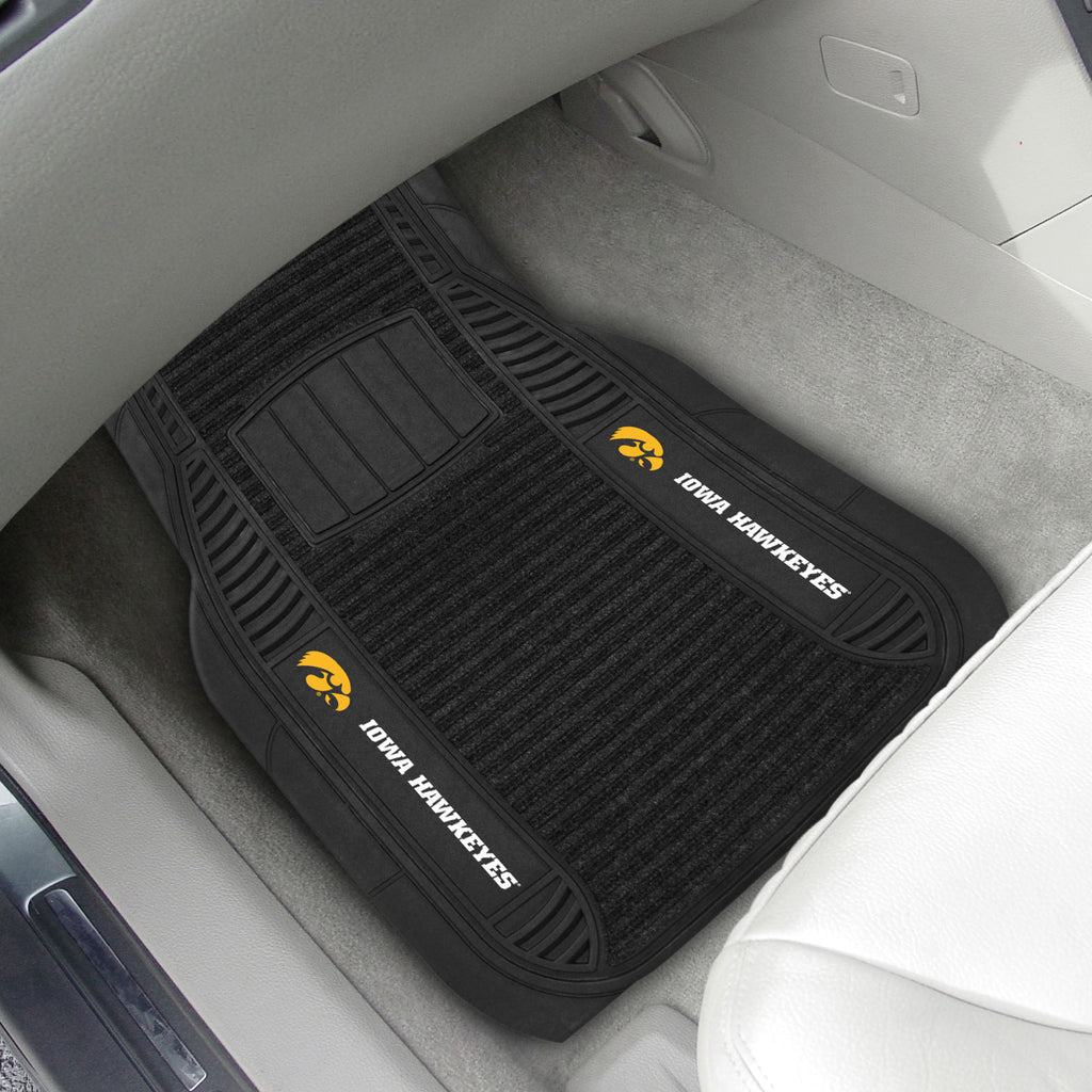 Fanmats - University of Iowa 2-pc Deluxe Car Mat Set 21''x27''