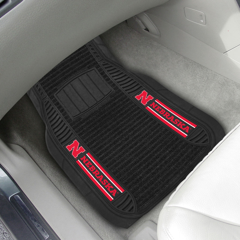 Fanmats - University of Nebraska 2-pc Deluxe Car Mat Set 21''x27''