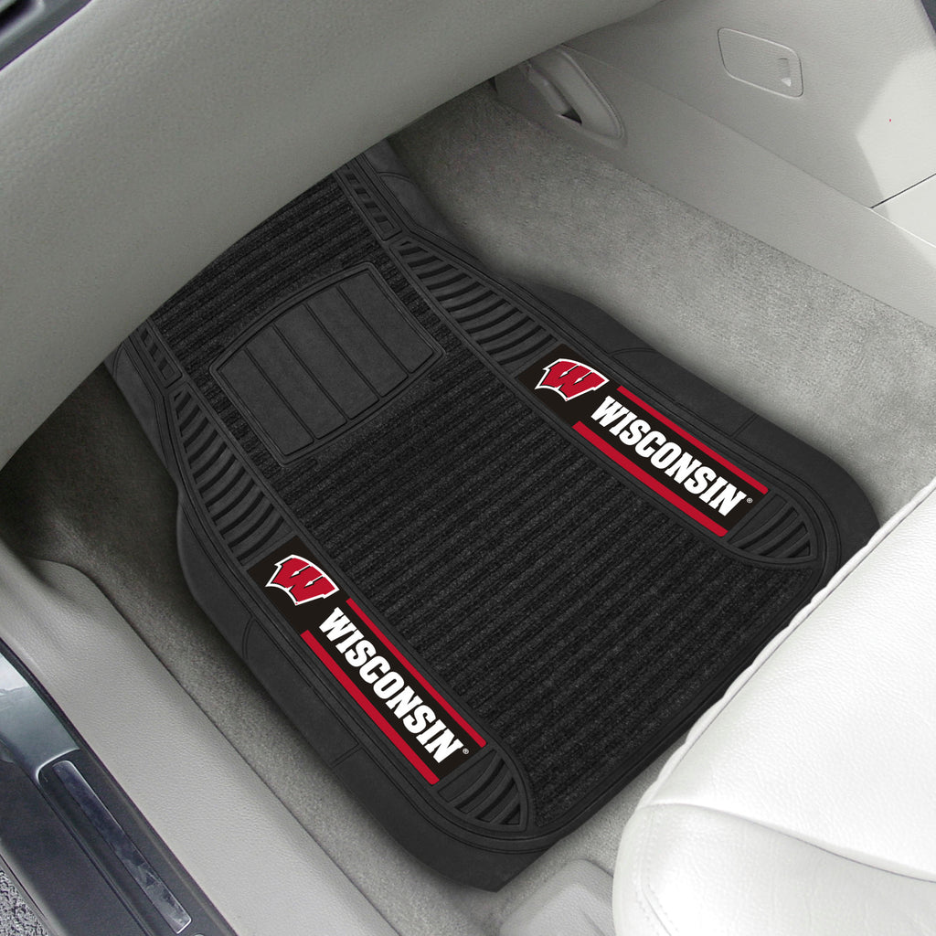 Fanmats - University of Wisconsin 2-pc Deluxe Car Mat Set 21''x27''