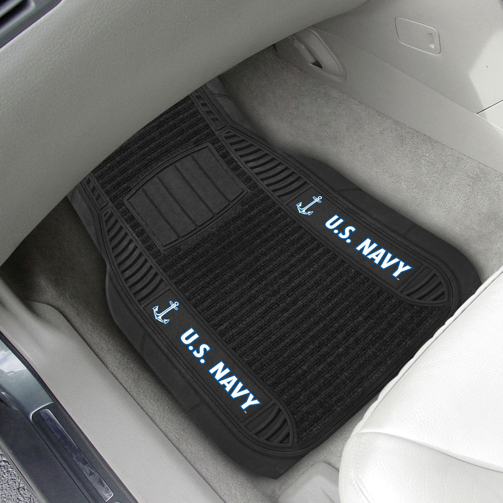 Fanmats - U.S. Navy 2-pc Deluxe Car Mat Set 21''x27''