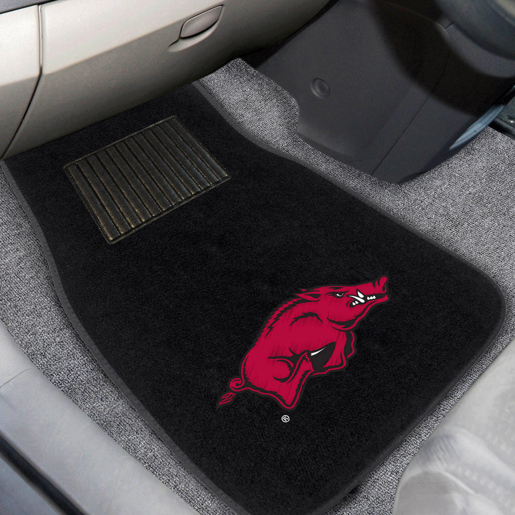 Fanmats - University of Arkansas 2-pc Embroidered Car Mat Set 17''x25.5''