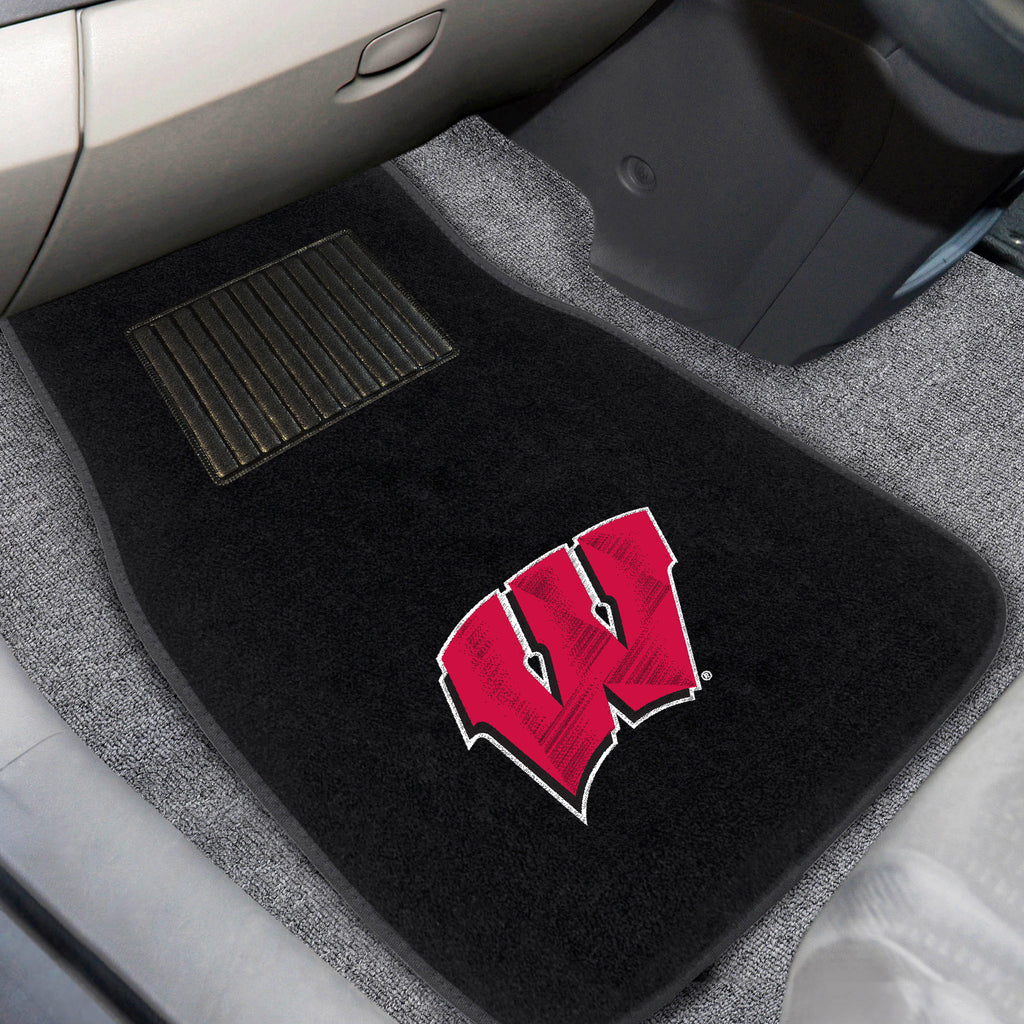 Fanmats - University of Wisconsin 2-pc Embroidered Car Mat Set 17''x25.5''