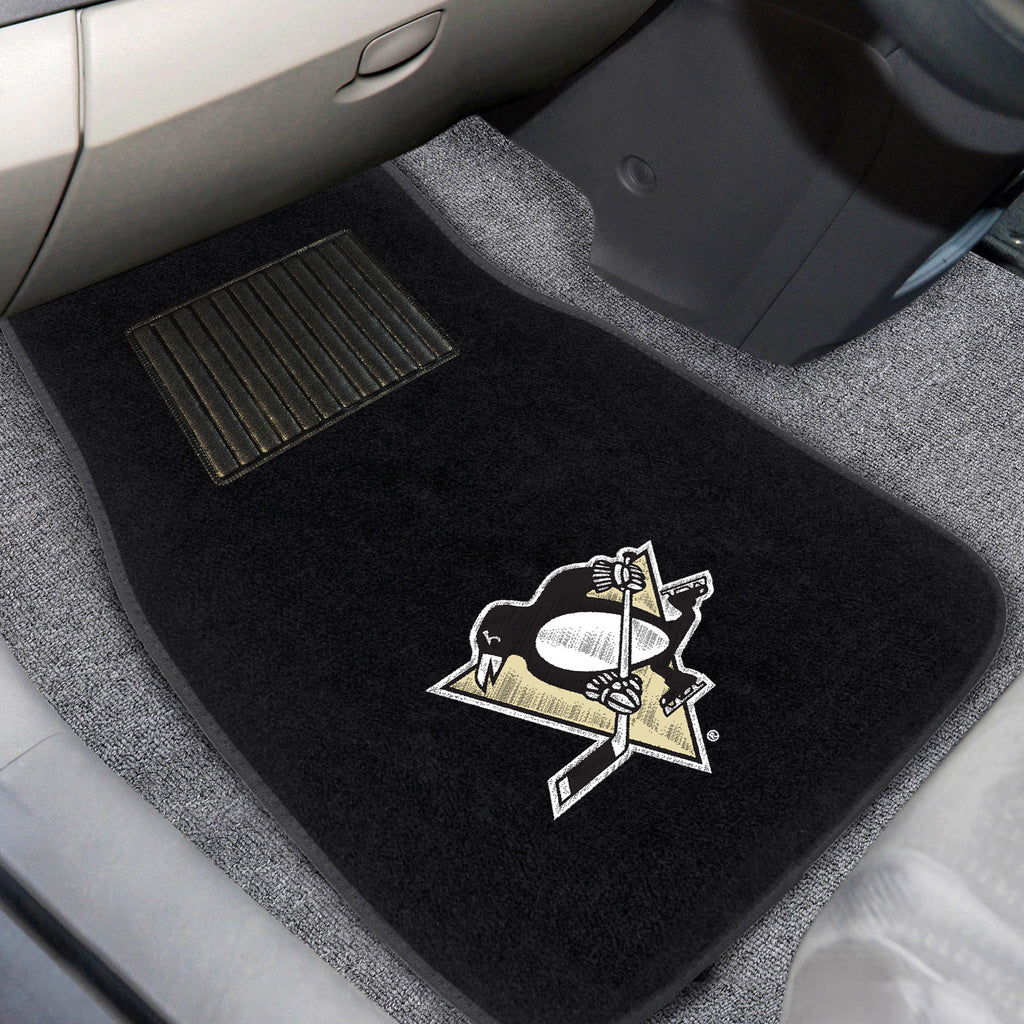 Fanmats - NHL - Pittsburgh Penguins 2-pc Embroidered Car Mat Set 17''x25.5''
