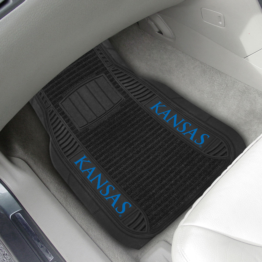 Fanmats - University of Kansas 2-pc Deluxe Car Mat Set 21''x27''
