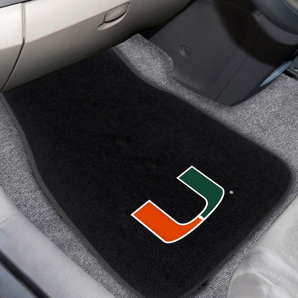 Fanmats - University of Miami 2-pc Embroidered Car Mat Set 17''x25.5''