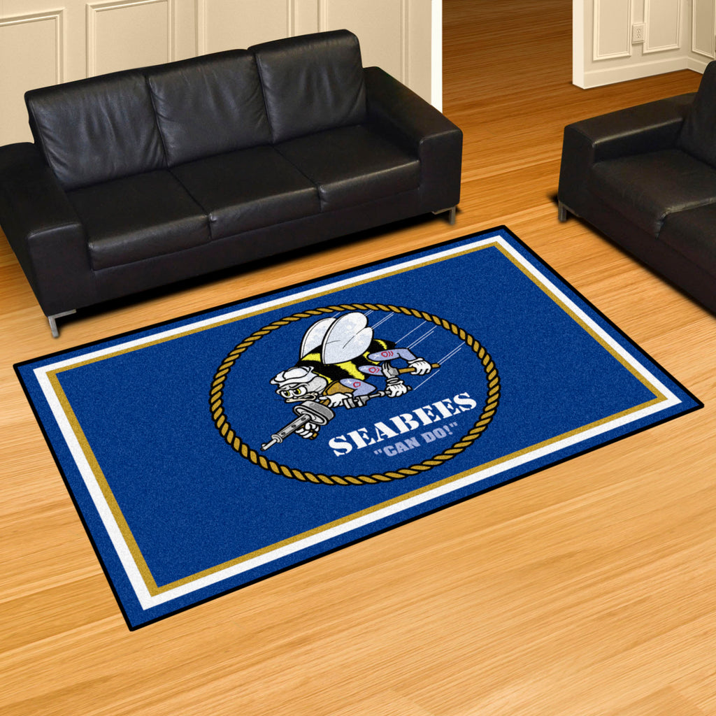 Fanmats - U.S. Navy - SEABEES 5x8 Rug 59.5''x88''