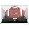 Purdue Boilermakers Black Base Team Logo Football Display Case with Mirror Back