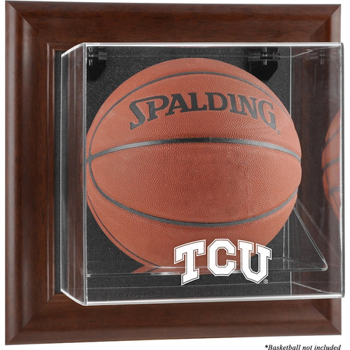 TCU Horned Frogs Brown Framed Wall-Mountable Basketball Display Case