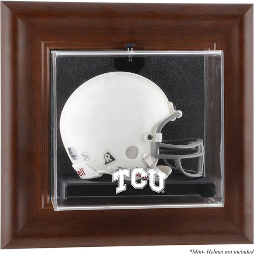 TCU Horned Frogs Brown Framed Wall-Mountable Mini Helmet Display Case