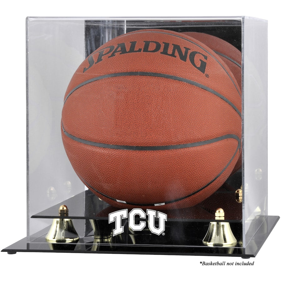 TCU Horned Frogs Golden Classic Logo Basketball Display Case with Mirror Back