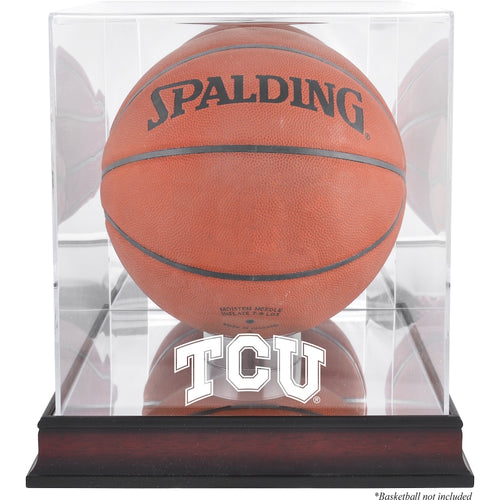 TCU Horned Frogs Mahogany Antique Finish Basketball Display Case with Mirror Back