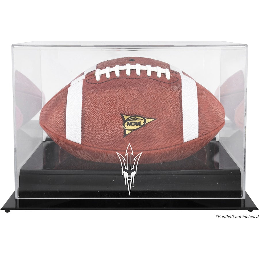 Arizona State Sun Devils Black Base Team Logo Football Display Case with Mirror Back