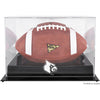 Louisville Cardinals Black Base Team Logo Football Display Case with Mirror Back