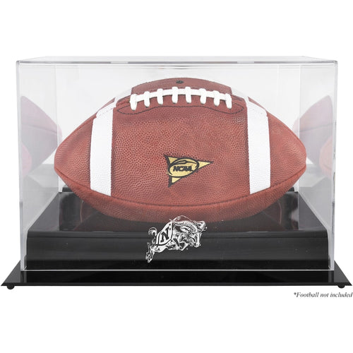 Navy Midshipmen Black Base Team Logo Football Display Case with Mirror Back