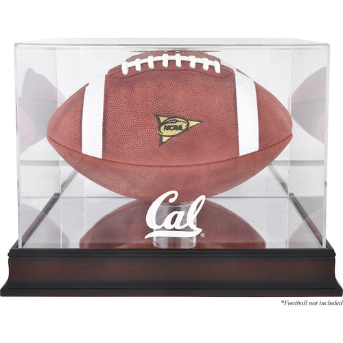 Cal Bears Mahogany Base Logo Football Display Case with Mirror Back