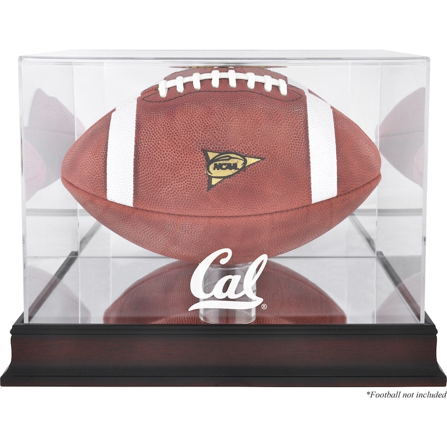 Cal Bears Mahogany Base Logo Football Display Case with Mirror Back
