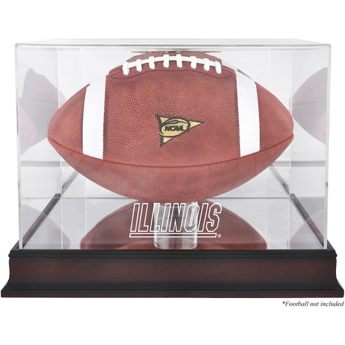 Illinois Fighting Illini Mahogany Base Football Case with Mirror Back