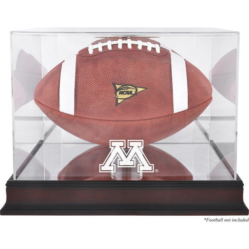 Minnesota Golden Gophers Mahogany Base Logo Football Display Case with Mirror Back
