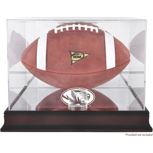 Missouri Tigers Mahogany Base Logo Football Display Case with Mirror Back