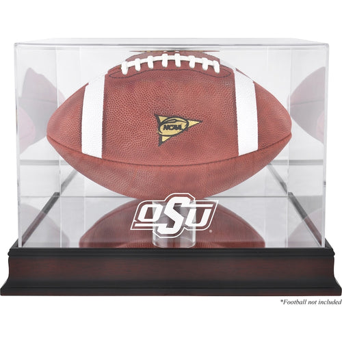 Oklahoma State Cowboys Mahogany Base Logo Football Display Case with Mirror Back
