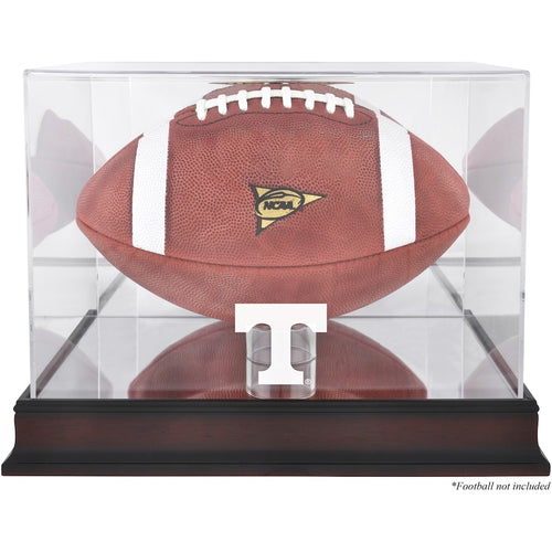 Tennessee Volunteers Mahogany Base Logo Football Display Case with Mirror Back