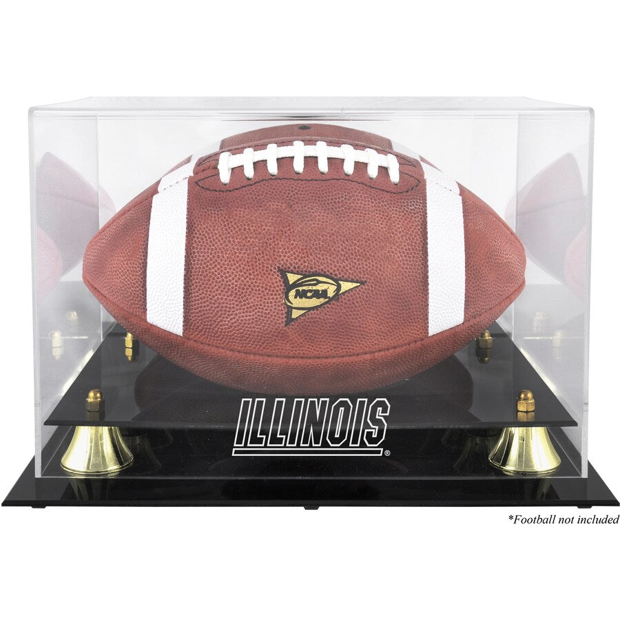 Illinois Fighting Illini Golden Classic Football Display Case with Mirror Back