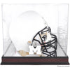 Michigan Wolverines Mahogany Base Team Logo Helmet Display Case with Mirrored Back
