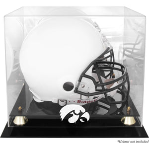 Iowa Hawkeyes Golden Classic Logo Helmet Display Case with Mirror Back