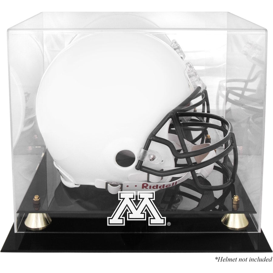 Minnesota Golden Gophers Golden Classic Logo Helmet Display Case with Mirrored Back
