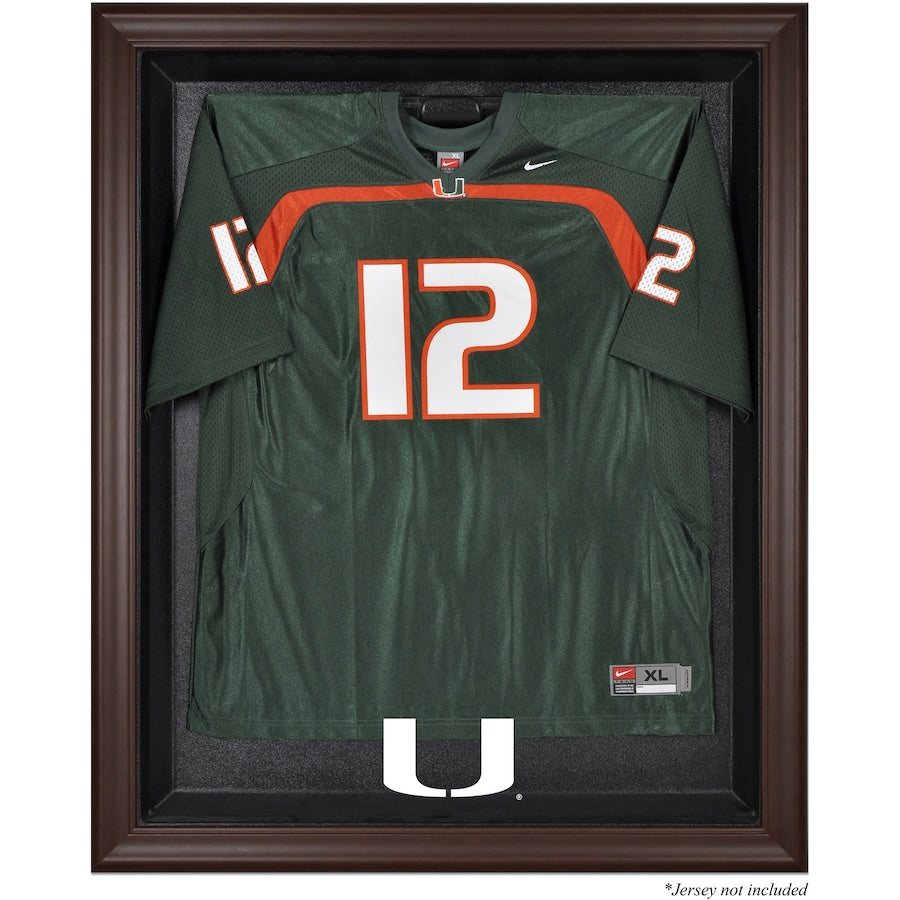 Miami Hurricanes Brown Framed Logo Jersey Display Case
