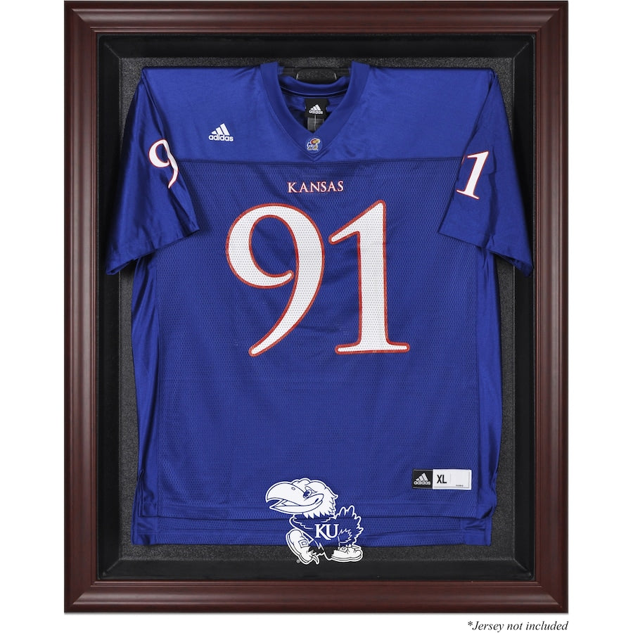Kansas Jayhawks Mahogany Framed Logo Jersey Display Case
