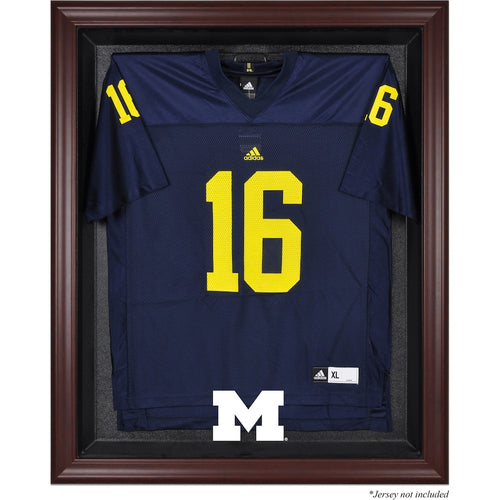 Michigan Wolverines Mahogany Framed Logo Jersey Display Case