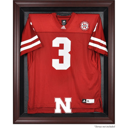 Nebraska Huskers Mahogany Framed Logo Jersey Display Case