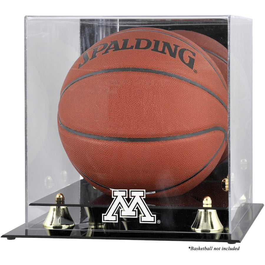 Minnesota Golden Gophers Golden Classic Logo Basketball Display Case with Mirror Back