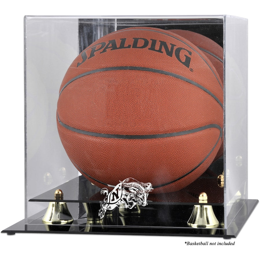 Navy Midshipmen Logo Basketball Golden Classic Logo Basketball Display Case with Mirror Back