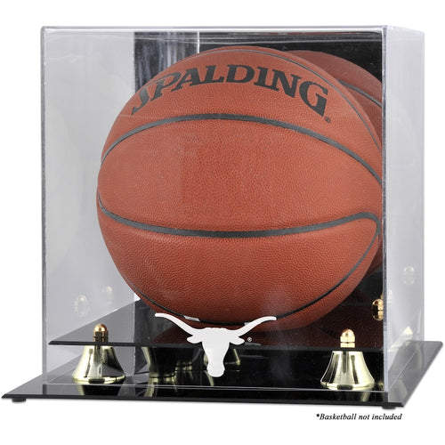 Texas Longhorns Golden Classic Logo Basketball Display Case with Mirror Back