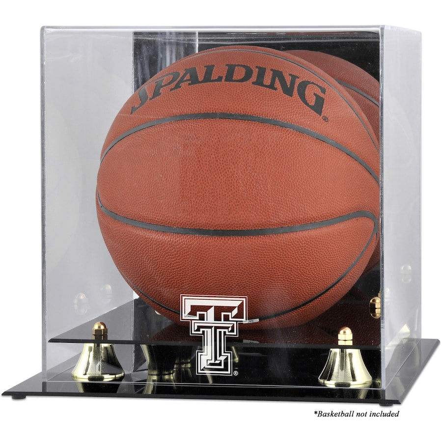 Texas Tech Red Raiders Golden Classic Logo Basketball Display Case with Mirror Back
