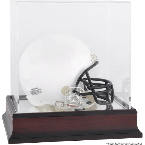 South Carolina Gamecocks Mahogany Logo Mini Helmet Display Case with Mirror Back