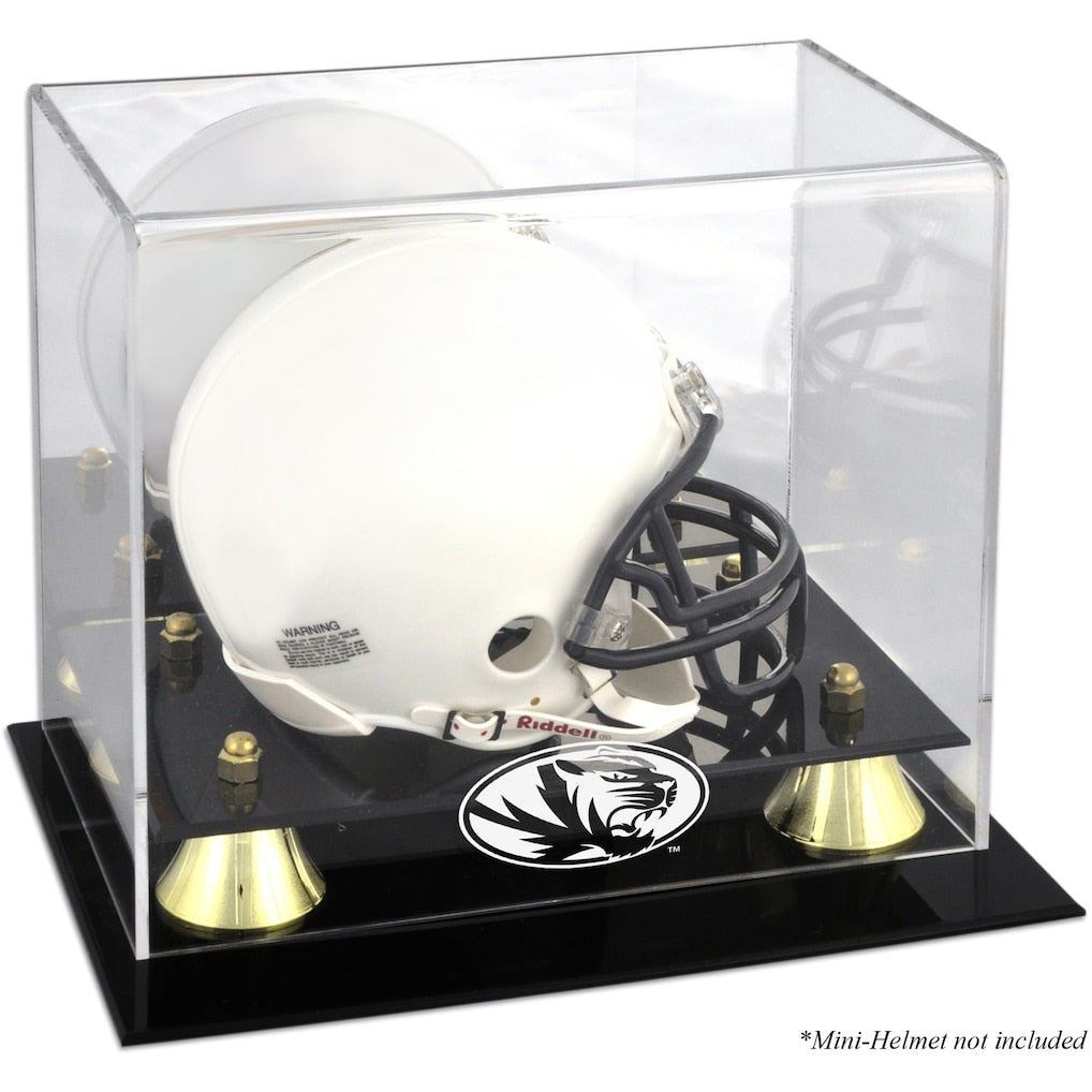 Missouri Tigers Logo Golden Classic Logo Mini Helmet Display Case