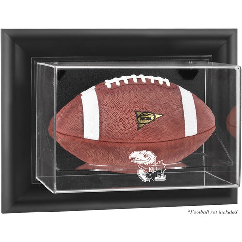 Kansas Jayhawks Black Framed Wall-Mountable Football Display Case