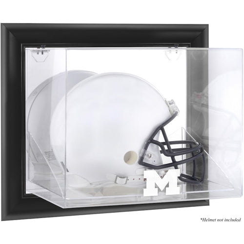 Michigan Wolverines Black Framed Wall-Mountable Helmet Display Case